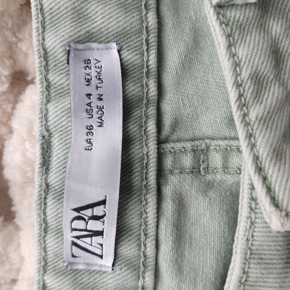 Zara Sea Green Slouchy Jeans with Darts - Picture 6 of 7